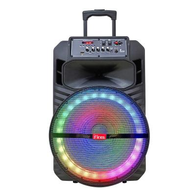 China Trolley Speaker Rechargeable Battery 15inch Karaoke Wireless Speaker With Wireless Microphone for sale