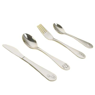 China Stocked 4pcs 16pcs 24pcs Kids Wedding SUS Knife Fork Tea Spoon Stainless Steel Cutlery Set for sale