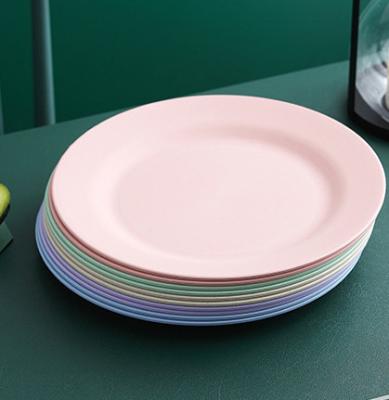 China Wholesale Eco Friendly Stocked PP Wheat Straw Plastic Dish Set Round Snack Dishes for sale