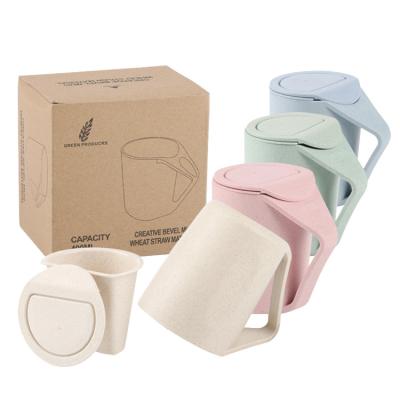 China Portable Stored Straw Plastic Biodegradable Tea Mug Wheat Travel PP Dismountable Design BPA Free Eco Friendly With Filter And Cover for sale