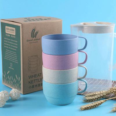 China Biodegradable Wheat Straw Water Custom Viable New Style Mugs with Kettle for sale