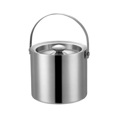 China Double Wall Sustainable Champagne Ice Bucket Stainless Steel Branded With Handle for sale