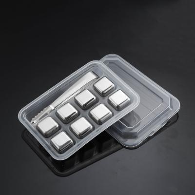 China Amazon Best Selling 26mm 8pcs Eco Stainless Steel Metal Stocked Reusable Ice Cube for sale