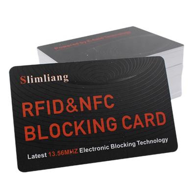 China Waterproof / Waterproof Customized Logo Printed ISO 14443A 13.56mhz RFID Anti Threat Blocking Card for sale