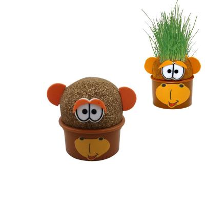 China Sock Fiber Grass Doll Mini Desktop Potted Plants Grass Doll Creative Gifts for sale