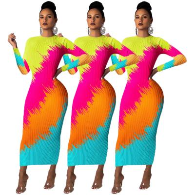 China 2021 Custom Women Prom PARTY Anti-Static Skinny Knitted Elegant Casual Dresses Fall Lady Long Bodycon Plus Size Dresses for sale