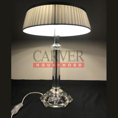 China Modern Decorative Crystal Fabric Shade Table Lamp Bedroom Table Light K9 Crystal Table Lamp For Home for sale