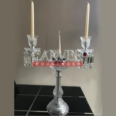 China Home Decoration Crystal Candle For Bacarate Home French Crystal Style Decorative Candle Table Chandelier Candlestick for sale