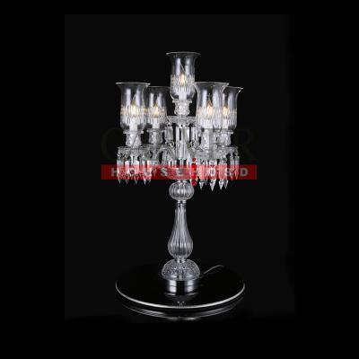 China Modern high quality luxury crystal table lamp for living room 24PA lampshade OEM clean crystal glass wholesale for sale