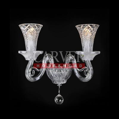 China EUROPEAN Applique DA Parete in vetro cristallo 24 PA high quality crystal wall light with glass shade for living room for sale