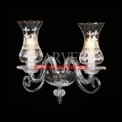 China Modern High Quality Crystal Wall Light With Glass Shade for sale