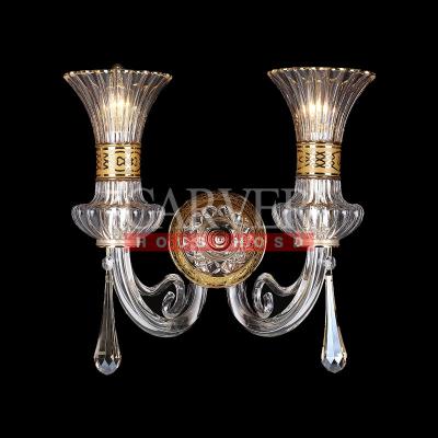 China EUROPEAN Crystal Chandelier Wall Lamp Color 2 Gold Lights for sale