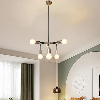 China Wholesale Contemporary Unique Simple Modern Iron E27 4 Ball Modern Black Restaurant Pendant Light Chandelier for sale