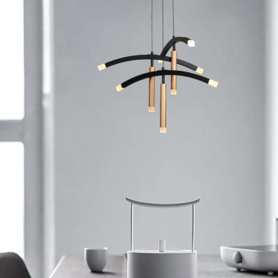 China Northern Europe Unique Design Hanging Dining Room Northern Europe Modern Decorative Graphite Chandelier Lamp for sale