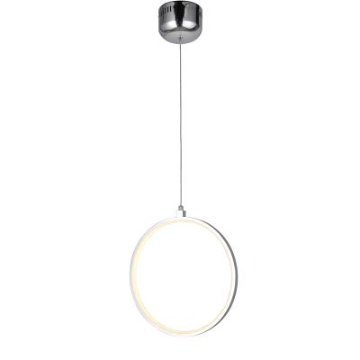 China Nature Home Modern Circle LED White Acrylic Pendant Light Remote Control Included With 1 Ring Chrome Finish for sale