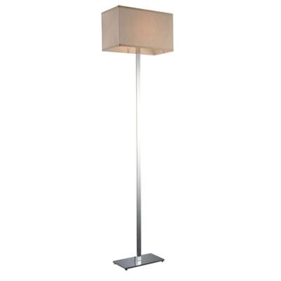 China Modern Living Room Corner Decorative Retangular Lamp Chrome Fabric Shade Standing Led Floor Lighting for sale