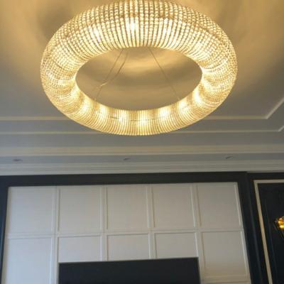 China Wholesale Modern Classic Hotel Living Room Light Round Pass Luxury Modern Crystal Chandelier Pendant Light for sale