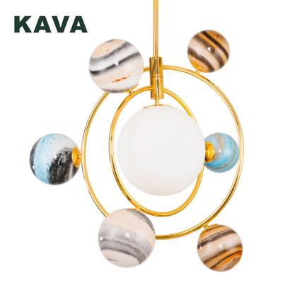 China Modern Contemporary Energy Saving Light Source Bedroom Hotel Decor Around Creative Glass Ball Lamp Art Pendant Light for sale