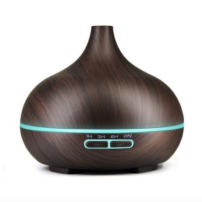 China 2019 Car Wood Grain Car Grain Portable Ultrasonic Led Aromatherapy Essential Oil Air Humidifier Aroma Diffuser 400ml for sale