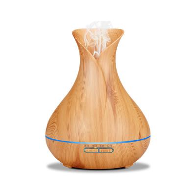 China 2019 Car Wood Grain Car Grain Portable Ultrasonic Led Aromatherapy Essential Oil Air Humidifier Aroma Diffuser 400ml for sale