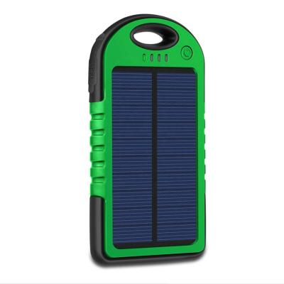 China With original 5000mah ip68 water proof dual usb real solar panel battery power bank portable small custom waterproof dustproof for sale