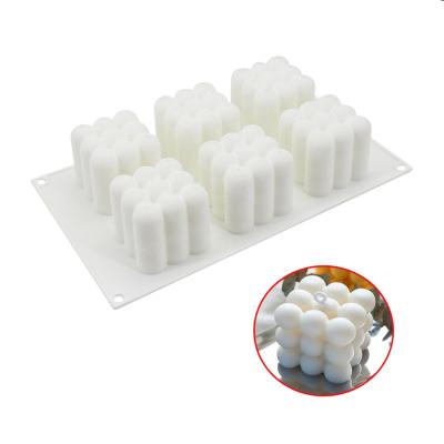 China Stocked Hot Sale Silicon Cube Square Mold Custom Silicone For DIY Cake Candle Candles Hand Making Molds 3d Bubble Wholesale for sale