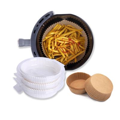 China 50 100Pcs Brown Disposable Custom White Round Parchment Air Fryer Non-stick Waterproof Baking Paper Liner for sale