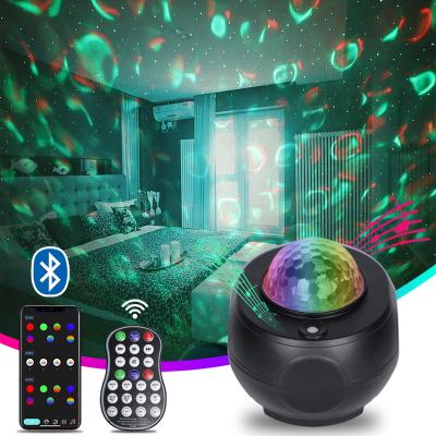 China Modern Music Sky Mini Ocean Wave Projector Star LED Night Lights APP Control Lamp Moving Laser Light Projector For Bedroom for sale