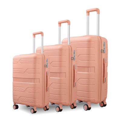 China Long Distance Travel On Wheel Luggage Travel Bags Aluminum Suitcase Sets Carry On Suitcase PP Travel Suit Case Trolley Luggage Sets For Outdoor for sale