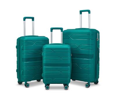 China New Cheap High Quality 3 Pcs Travel Bottom Style PP Luggage Sets Wholesale For Long Travel Suitcase Sets Custom Hard Shell PP Trolley for sale