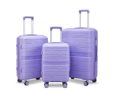 China Long Distance Travel On Wheel PP Luggage Travel Bags Aluminum Suitcase Sets Carry On Suitcase PP Travel Suit Case Trolley Luggage Sets For Outdoor for sale