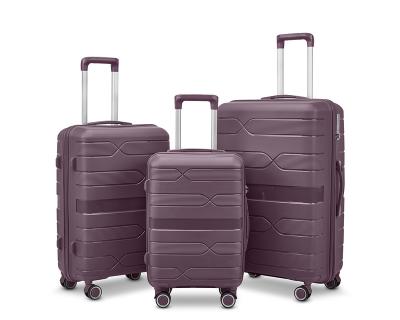 China Long Distance Travel On Wheel PP Aluminum Trolley Luggage Sets 20 24 28 Inch PP Wholesale Suitcases Sets Travel Bag Customized Travel Luggage for sale