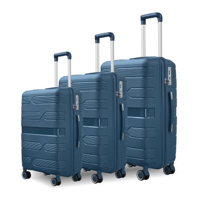 China Factory Wholesale New Type OEM 3 PCS PP Bottom Travel Suitcase Set Travel 20 24 28 Inch Luggage Set Good Quality Rolling Luggage for sale