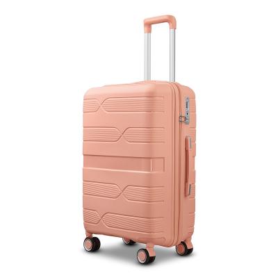 China Long Distance Travel On Wheel PP Luggage Travel Bags Aluminum Suitcase Sets Carry On Suitcase PP Travel Suit Case Trolley Luggage Sets For Outdoor for sale