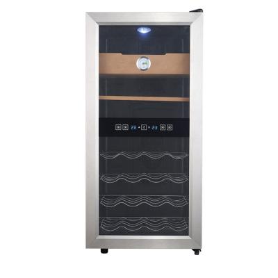 China Hotel Thermoelectric Wood Beams Automatic Electric Cigar Double Zone Wine Cooler For Home Use for sale