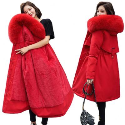 China Other New Winter Women's Long Cotton-padded Jacket Fur Collar Plus Size Cotton-padded Jacket Coat Te koop