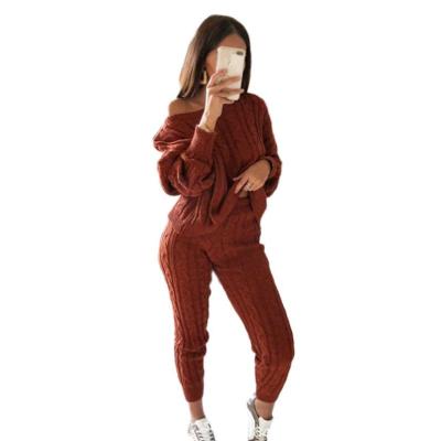 Китай Women's Sweater Multicolor Comfortable Suit Sweater Anti-Shrink Solid Color Women Knit Sweater Sets Women продается