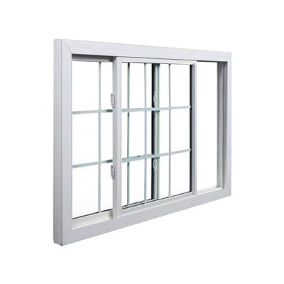 China Folding Screen UPVC Frame Sliding Window With Grilles for sale