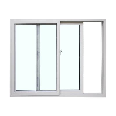 China European Folding Screen Style PVC/UPVC Frame Vinyl Sliding Window Soundproof Insulated Glass Window for sale