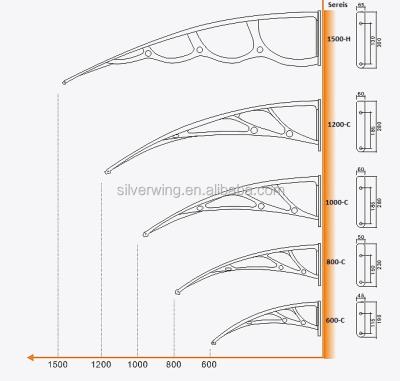 China Plastic Polycarbonate Sheet Support / Aluminum Composite Canopy Entrance Tent Panel Easy Installation for sale