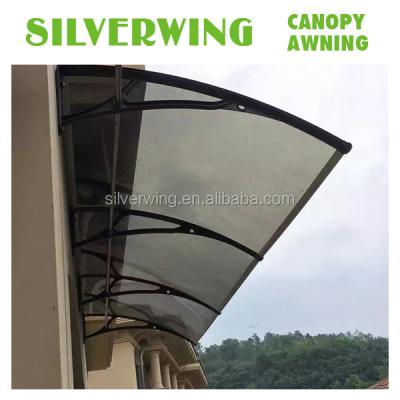 China Polycarbonate impact resistant solid material roof top tent door top awning shed entrance window tent for sale