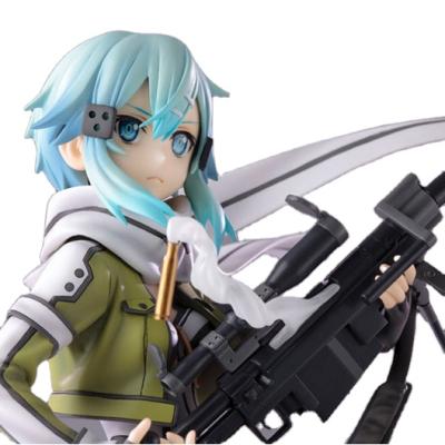 China 2021 Popular Cartoon Japanese Toy Anime Figure Toys Blind Box Clay Sword Art Online Kirito Asuna Shino Collectible With Base PVC for sale