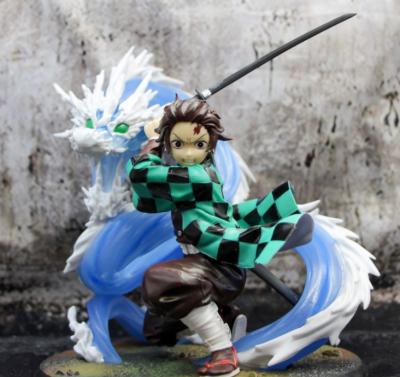 China Cartoon Toy Demon Slayer Anime Figures Toys Clay Blade Kadomon Tanjiro Nizu Inosuke Zenitsu With Stocking PVC for sale