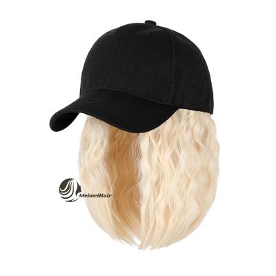 China 2021 New Factory Meiwei Factory New Silky Straight Wave Baseball Black Cap Curly Hair Wig Cap Custom Short Wigs for sale