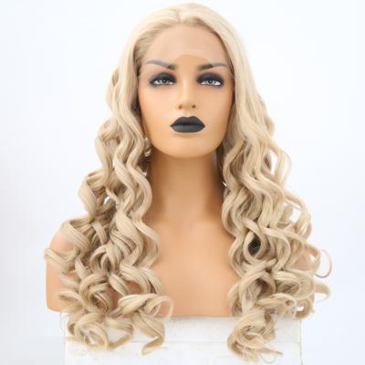 China Long Curly Hair Wholesale Hair Lace Wigs Full Lined Hair Lace Front Wigs Synthetic Cuticle for sale