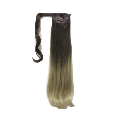 China All Kinds Fashion New Fashion Ombre Color High Quality Synthetic Hair Silky Straight Wave Wrap Around Ponytail for sale