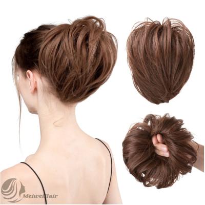 China Party Meiwei 2021 Messy Bun Synthetic Hair Bun Scrunchie Satin Headband Pieces for sale