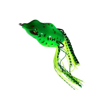 China New PVC Fishing Frog Lure 16g 60mm Topwater Frog Lure With Double Hook Soft Fishing Lure for sale