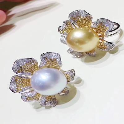 China FASHIONABLE New Product S925 Sterling Elegant New Product Pearl Accessories Women Jewelry Silver Freshwater Ring for sale