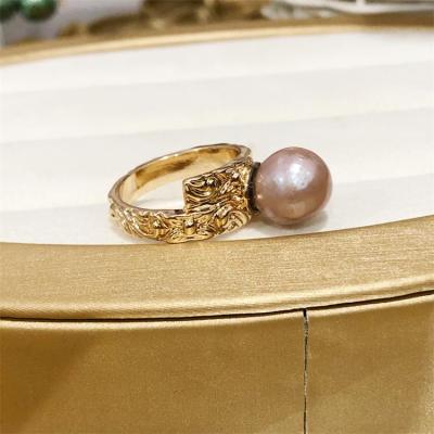 China Wholesale Romantic Hawaiian Jewelry Freshwatee White Baroque Colorful Pearl Rings for sale